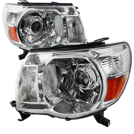 Spec-D Tuning 05-11 Toyota Tacoma Projector Headlight Chrome Housing 2LHP-TAC06-RS